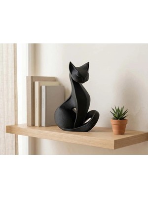 Oturan Kedi Dekor 17CM Pla