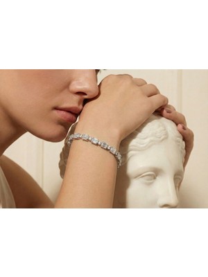 Tempo | 925 Ayar Gümüş Baget ve Yuvarlak Kesim Ritmik Bileklik