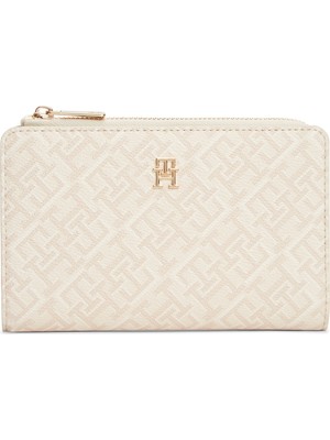 Tommy Hilfiger Th Icon Bıfold Wallet Monoplay Kadın Bej Cüzdan - AW0AW18594