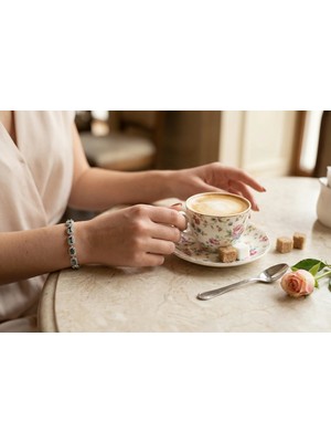 Chroma | 925 Ayar Gümüş Renkli Dikdörtgen Kesim ve Halo Taşlı Bileklik