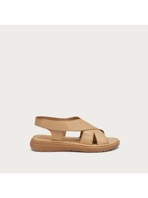 Kadın Sandalet 49M1 Frau Cachemıre Comforttech Leather Sandals Wıth Back Strap