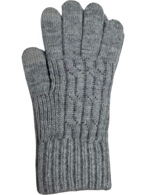 Spteks Suyutti Yetişkin Bayan Orta Grimelanj Renk Düz Desen Dokunmatik Kışlık Örme Eldiven