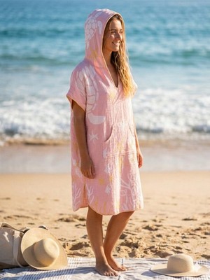 Trend Nexus 3 Katlı Müslin Jakarlı Pamukkumaş Oversize Yetişkin Panço