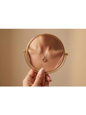 Lınk | 925 Ayar Gümüş Iç Içe Geçmiş Taşlı Halka Tasarım Kolye