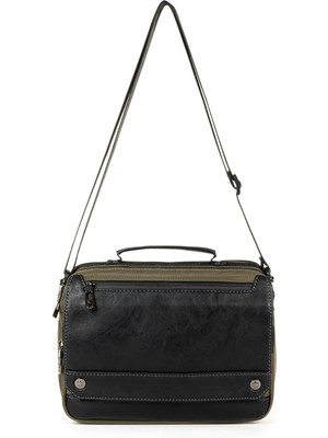 Necati Çanta Çok Gözlü Kapaklı Omuz Askılı El & Omuz Çantası Haki