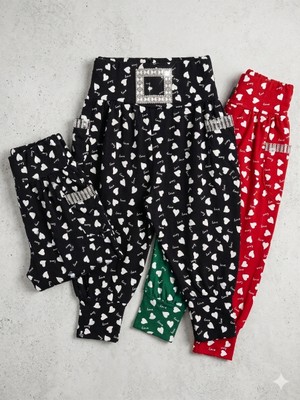 Kavaklıdere Giyim Kalpli Taş Detaylı Kız Çocuk Şalvar – Cepli Rahat Günlük Çocuk Pantolonu (3-8 Yaş)