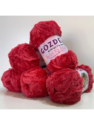 DMR Tuhafiye Gözde Polar Kürk El Örgü Ipi  500 gr Kırmızı