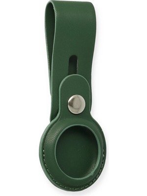 MK Beykoz Newface Airtag Askılı Deri Kılıf - Koyu Yeşil