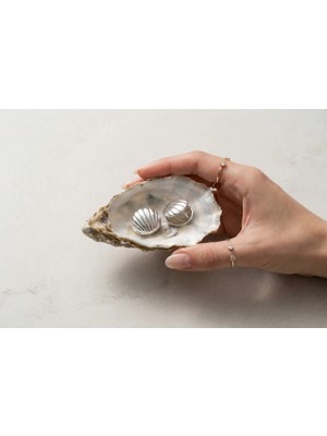 Venus | 925 Ayar Gümüş Deniz Kabuğu (Seashell) Formlu Vintage Küpe