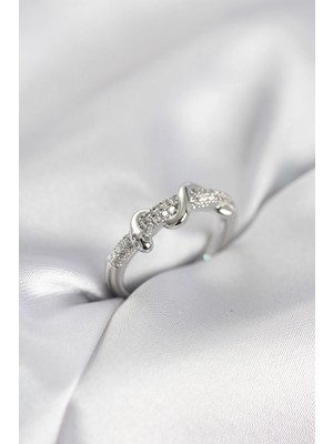 Marsilyan Gümüş Renk Zirkon Taşlı Sarmal Yılan Model Kadın Yüzük - TJ-BYK4067