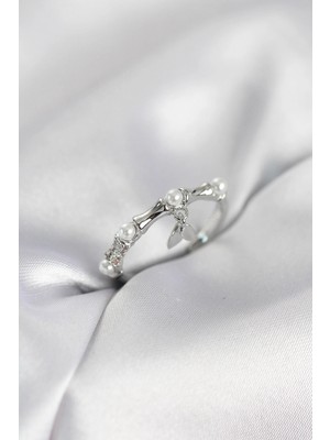 Marsilyan Gümüş Renk Sallantılı Kemik Model Kadın Yüzük - TJ-BYK4114