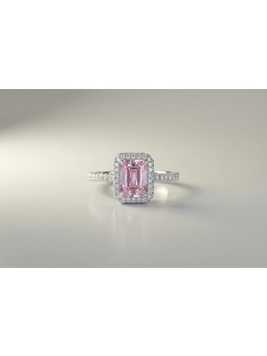 Radıance | 925 Ayar Gümüş Radyan Kesim (Radiant Cut) Ihtişamlı Halo Yüzük