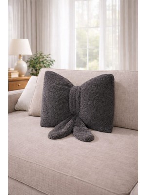 Chizgy Welsoft Fiyonk Papyon Yastık 40X40 Dekoratif Kırlent Peluş Yumuşak Yastık | Salon Koltuk Yatak Için