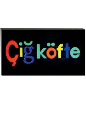 MiraLive Işıklı Tak Çalıştır Hazır Tabela Çiğ Köfte