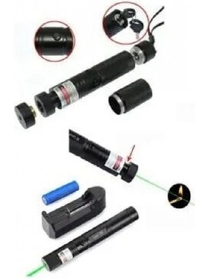 MiraLive Şarjlı Turbo Yeşil Lazer Pointer Kibrit Yakabilen  Güç 1000MW