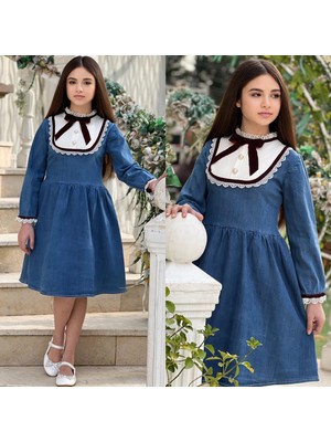 Lina Baby Bloomm Bayramlık Kız Çocuk Tül Fırfır Detaylı Elbise/tül Volanlı Etekli Kız Çocuk Elbisesi-Inci Detaylı