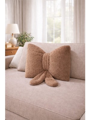 Chizgy Welsoft Fiyonk Papyon Yastık 40X40 Dekoratif Kırlent Peluş Yumuşak Yastık | Salon Koltuk Yatak Için