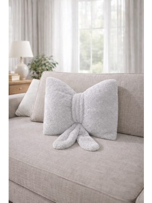 Chizgy Welsoft Fiyonk Papyon Yastık 40X40 Dekoratif Kırlent Peluş Yumuşak Yastık | Salon Koltuk Yatak Için