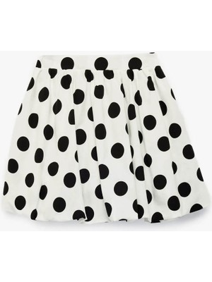 Koton  Balon Fit Puantiyeli Ekru Kız Çocuk Etek 6SKG70058AW