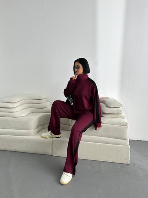 Fonna Fashion TK-3037 Bayan Eşofman Takım-Bordo