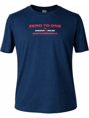 Trender 26YDT1000024 Indigo Erkek T-Shirt Zero To One O Yaka