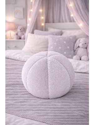 Chizgy Peluş Top Yastık Welsoft Dekoratif Kırlent Yumuşak Yuvarlak Minder Ev Dekoru Şık Tasarım