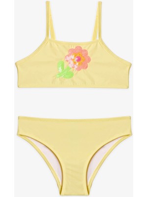 Penti Sarı Kız Çocuk Sequin Halter Bikini Takımı