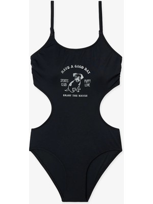 Penti Siyah Genç Kız Puppy Monokini
