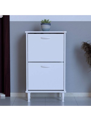 modilayn Umay Ayaklı (52 Cm) Ayakkabılık 2 Düşer Kapaklı 4 Raflı (5 Farklı Renk Seçeneği)
