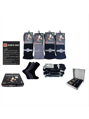 Şirin 8100 Erkek Bambu Asorti Dikişsiz Diyabetik Şeker Çorap 12 Adet