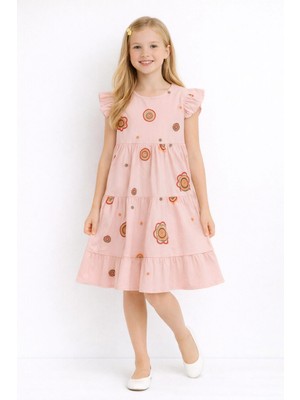 GMG Collection Baby Pembe Pileli Elbise