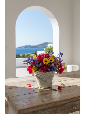 Fılamentim Floranti Helixflow Dekoratif Saksı | Modern Seri | 130X130X120 mm | NO.1025-1.10.KR-09