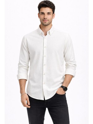 Classics Men Plus Barkod Uzun Kol Slim Fit Erkek Gömlek - 7578