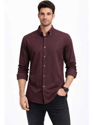 Classics Men Plus Barkod Uzun Kol Slim Fit Erkek Gömlek - 7578