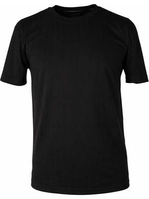 Trender 26YSS9000023 Siyah Erkek T-Shirt Floresha O Yaka