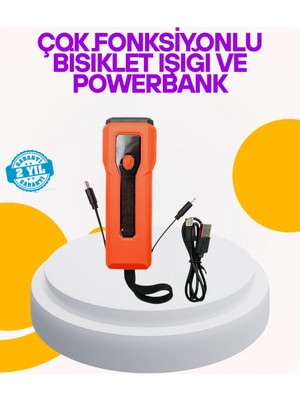 MiraLive Su Geçirmez Bisiklet Işığı 5000 Mah Powerbankli Ön Far