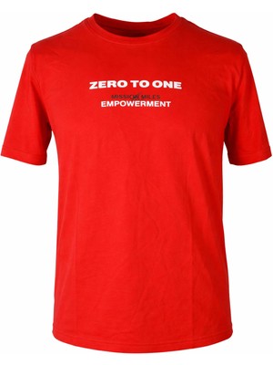 Trender 26YDT1000024 Kırmızı Erkek T-Shirt Zero To One O Yaka
