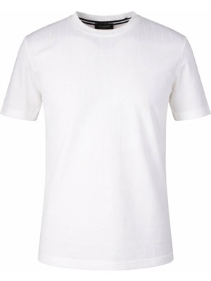 Trender 26YSS9000023 Beyaz Erkek T-Shirt Floresha O Yaka