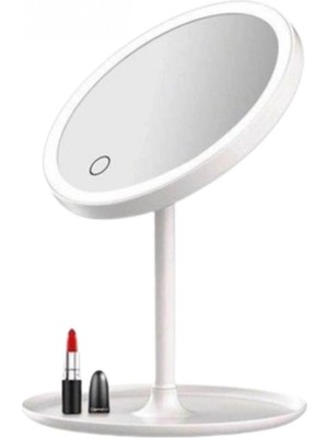 MiraLive LED Işıklı Yuvarlak Makyaj Aynası – Dokunmatik Ayarlanabilir Işık Tonlu, 360 Derece Döner Masaüstü Profesyonel Makyaj ve Cilt Bakım Aynası (4887)