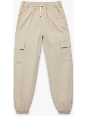 Koton  Kargo Jogger Taş Erkek Çocuk Pantolon 6SKB40085TW