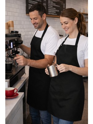 Siyah Çıtçıtlı Mutfak Önlüğü 10 Adet
