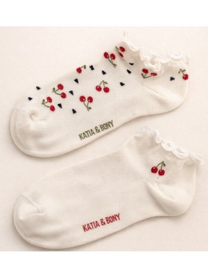 Katia & Bony Kadın 2'li Kirazlı Step Çorap