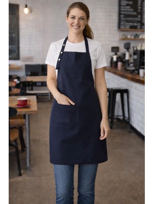 Dery Collection Şef Mutfak Önlüğü 70X80 Lacivert Çıtçıt Ayarlı Leke Tutmayan Kumaş