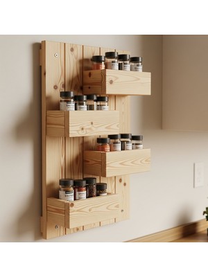 Evdekka 4 Katlı Baharatlık ve Mutfak Düzenleyici - Çiçeklik & Saksılık (70X50 Cm)