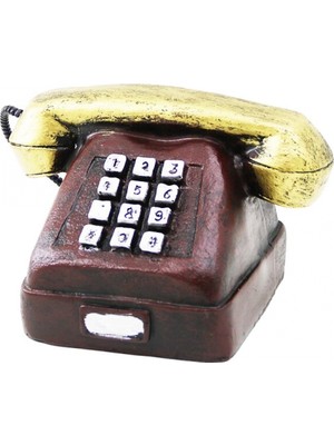 MiraLive Ankesörlü Telefon Vintage Dekoratif Biblo 9.5x9.5cm Reçine (4887)