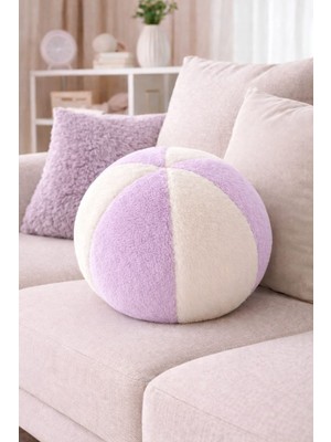 Chizgy Peluş Top Yastık Welsoft Dekoratif Kırlent Yumuşak Yuvarlak Minder Ev Dekoru Şık Tasarım
