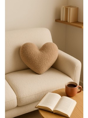 Chizgy Welsoft Kalp Yastık Dekoratif Peluş Yumuşak Süs Yastığı Pofuduk Ev Dekoru Hediyelik