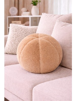 Chizgy Peluş Top Yastık Welsoft Dekoratif Kırlent Yumuşak Yuvarlak Minder Ev Dekoru Şık Tasarım