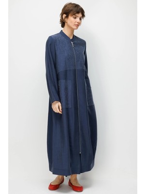 Micca %80 Doğal Lyocell Dökümlü Soft Hissiyatlı  Ara Desen Süslemeli Kap Ferace-Laci