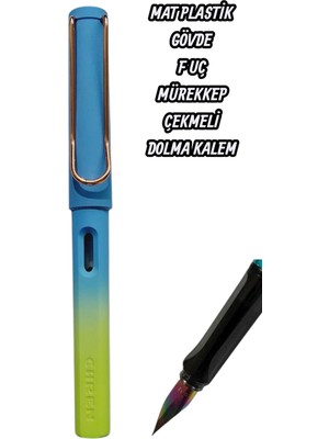 Seyfi Kırtasiye 0,36 mm Ef Uç Dolma Kalem Mürekkep Çekmeli Mat Plastik Gövde